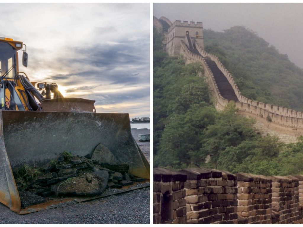 Chinesische Mauer mit Bagger durchlöchert, zwei Festnahmen