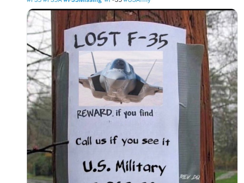 Meme desaparecido del F-35 americano