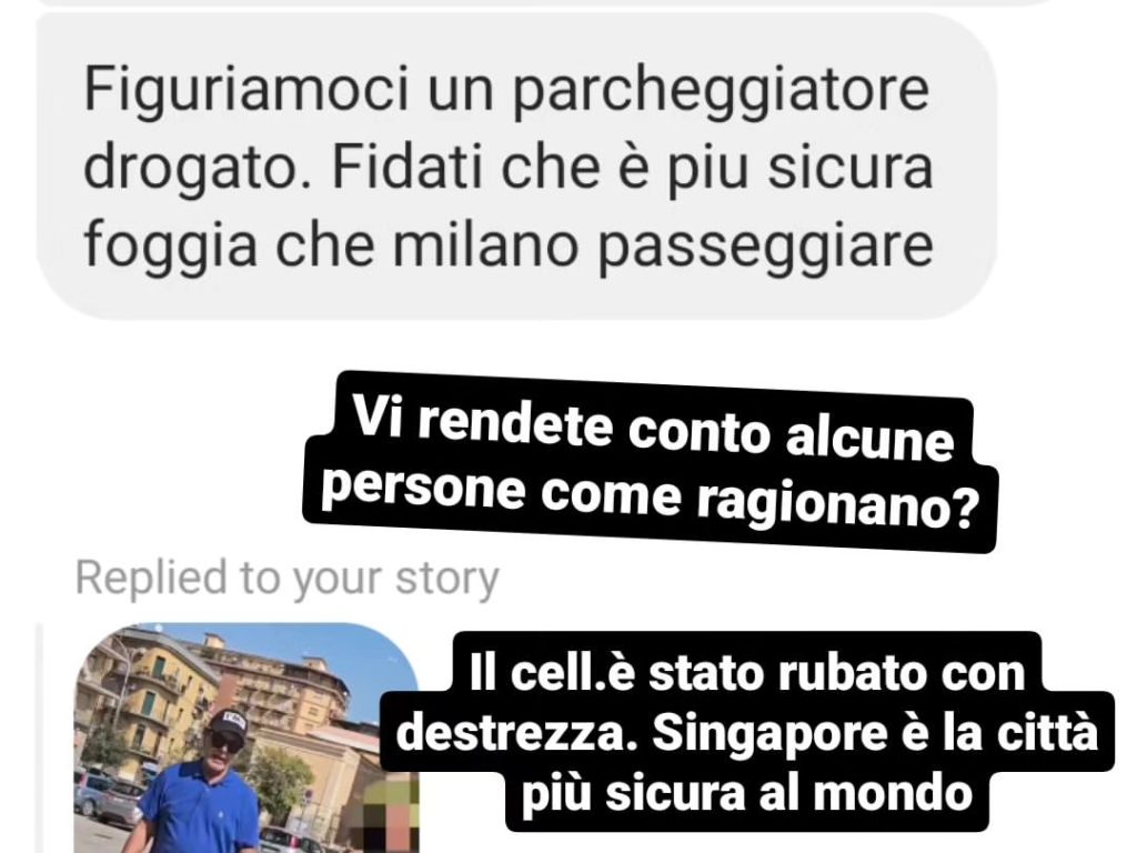 Piero Armenti s'enfuit de Foggia après une tentative de vol et se fait insulter : il répond ainsi