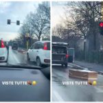Carro funebre perde bara, video virale su TikTok