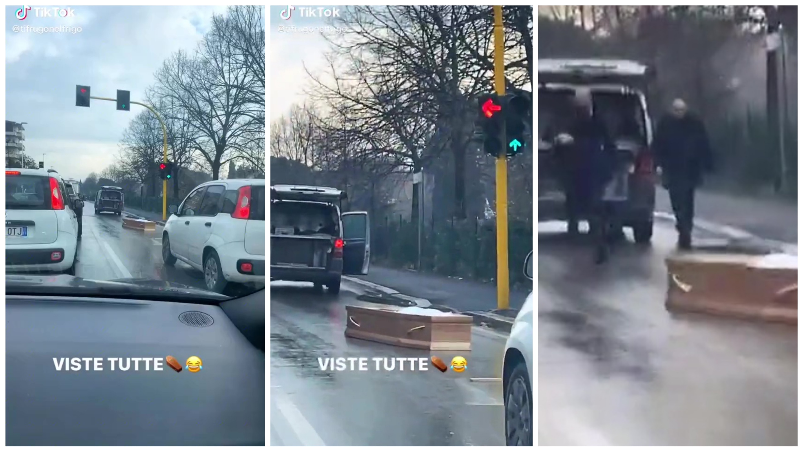 Coche fúnebre pierde ataúd, video viral en TikTok