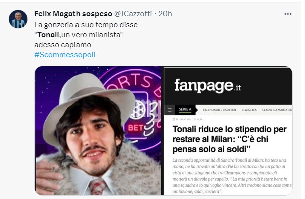 Ryanair prende in giro Tonali (ma fa sparire Fagioli): i meme sul caso scommesse