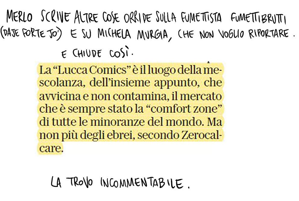 Zerocalcare y la polémica con Lucca Comics: la verdad contada en los cómics