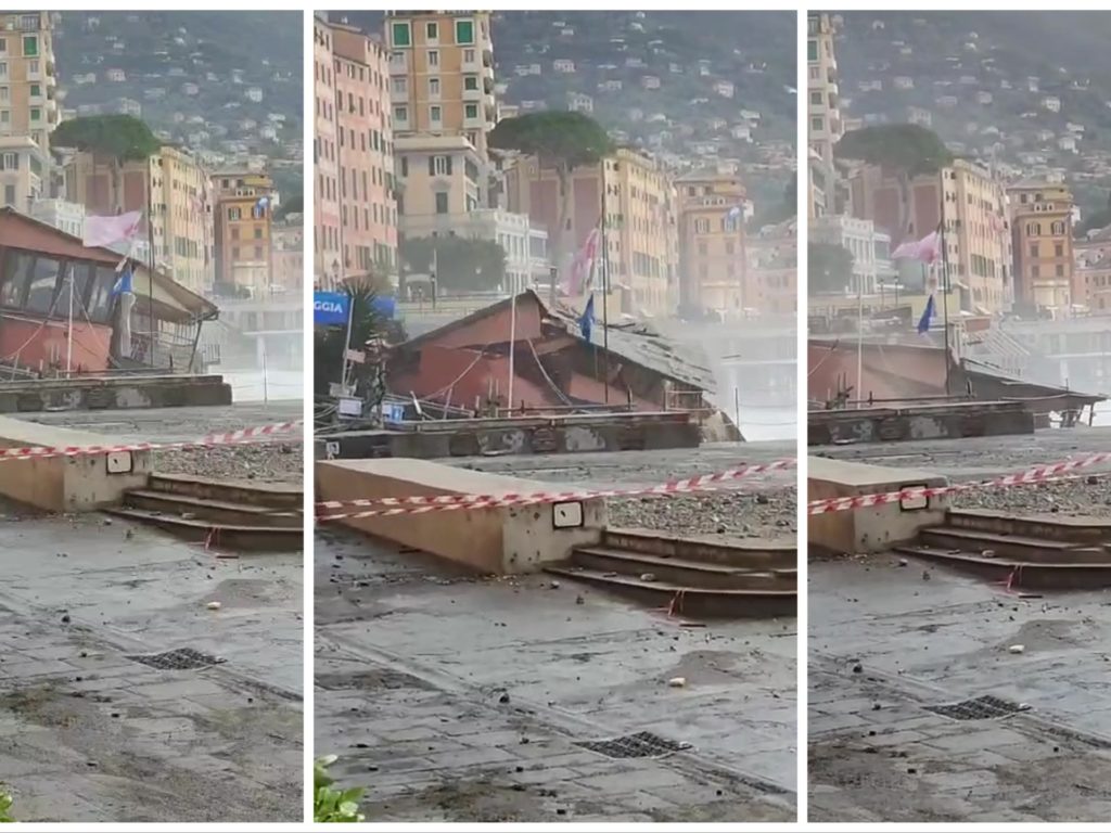 Une onde de tempête à Camogli détruit un restaurant de fiction historique de la Rai : vidéo virale