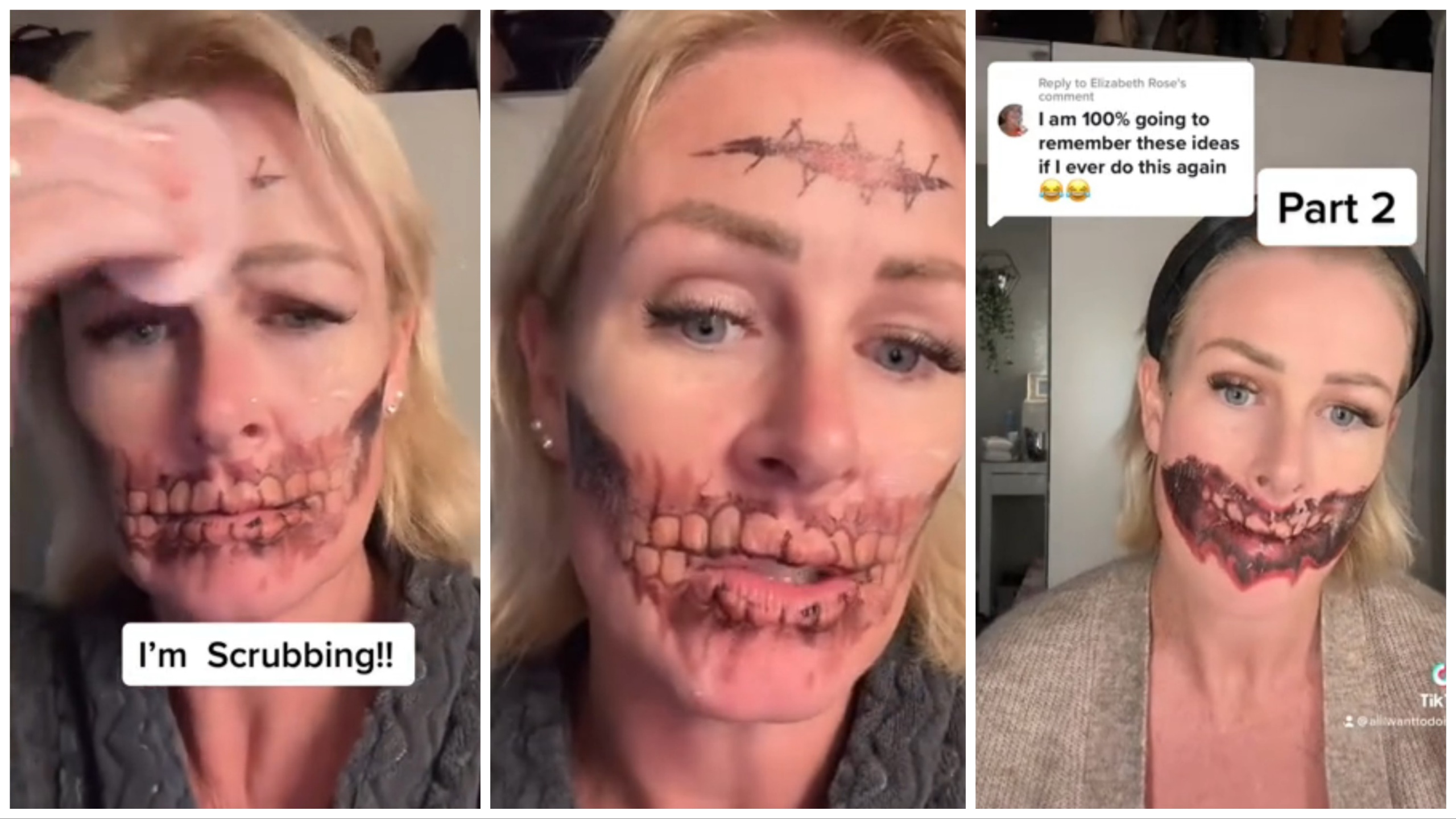 Tatuajes de terror La madre se queda con la cara cubierta.