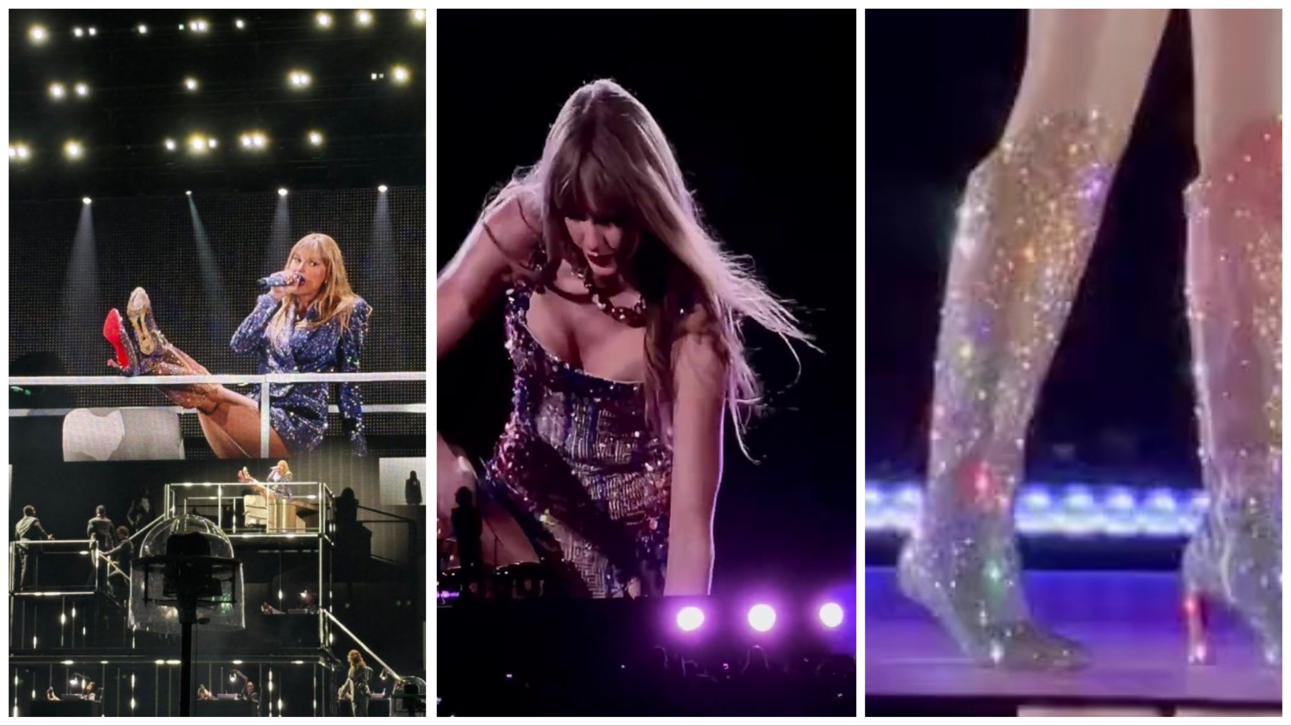 Taylor Swift como "Barbie": tacón roto y se queda de puntillas