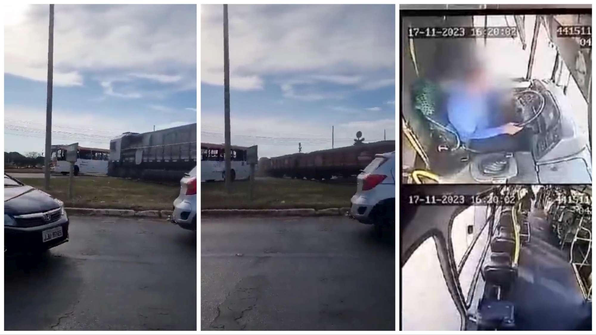 Trágica carambola, arrojada del autobús termina cortada en dos por un tren