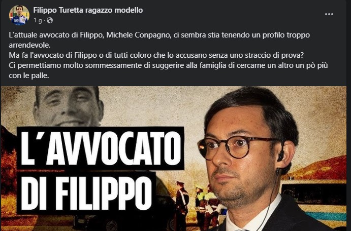 La folle pagina Facebook a favore di Filippo Turetta