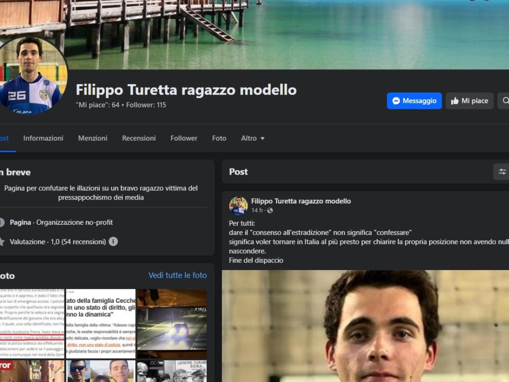 La loca página de Facebook a favor de Filippo Turetta