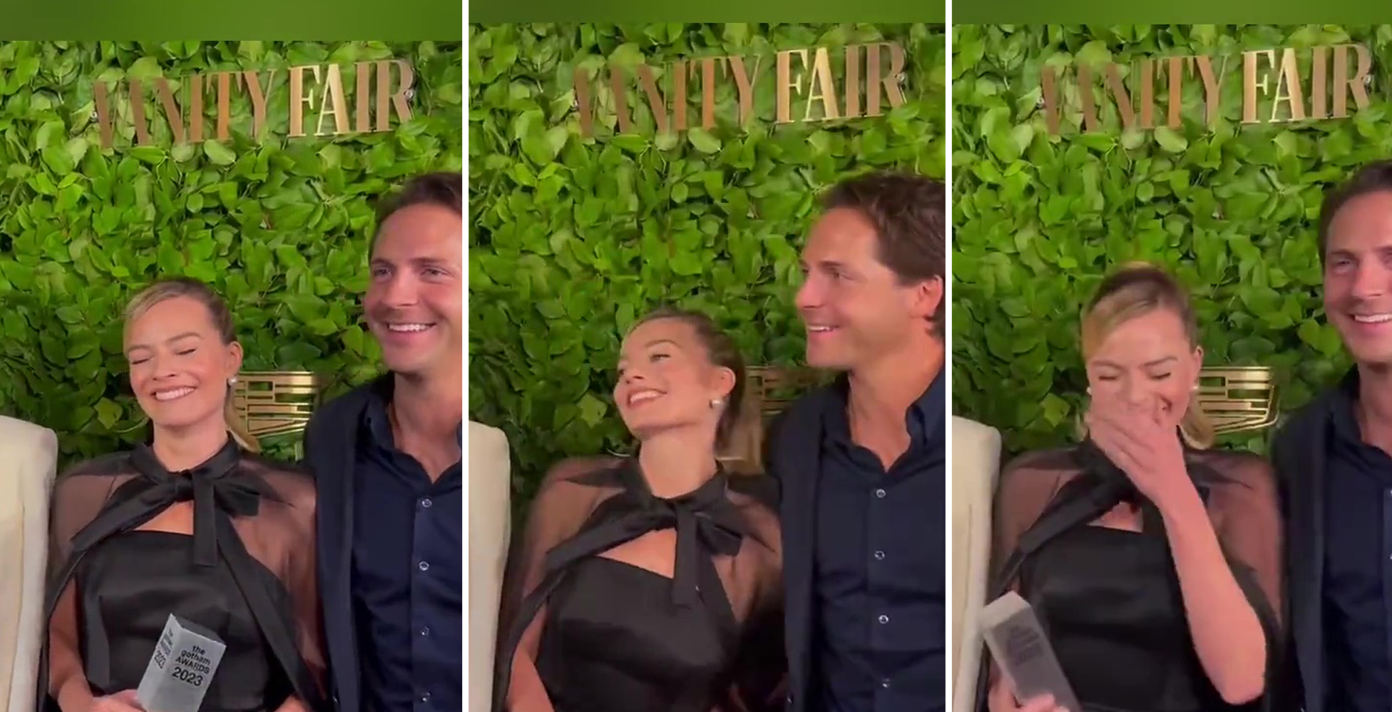 Margot Robbie in imbarazzo per il marito: le strizza la chiappa in diretta