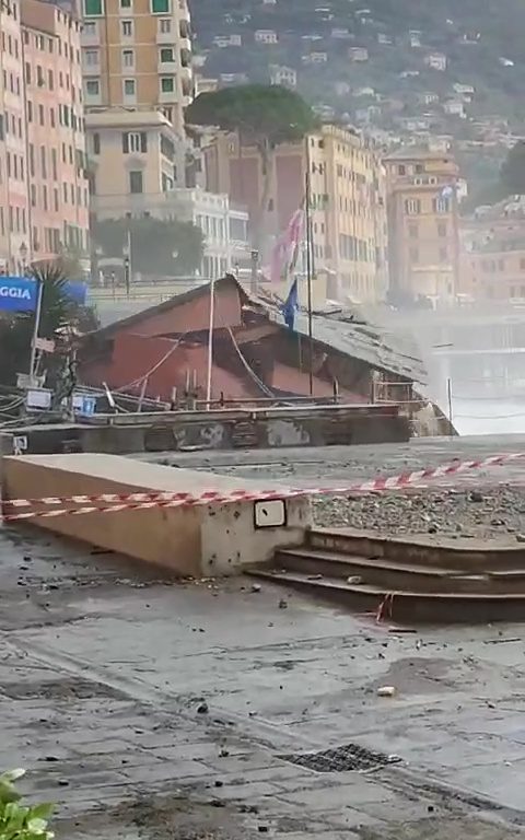 La marejada ciclónica en Camogli destruye el histórico restaurante de ficción Rai: vídeo viral