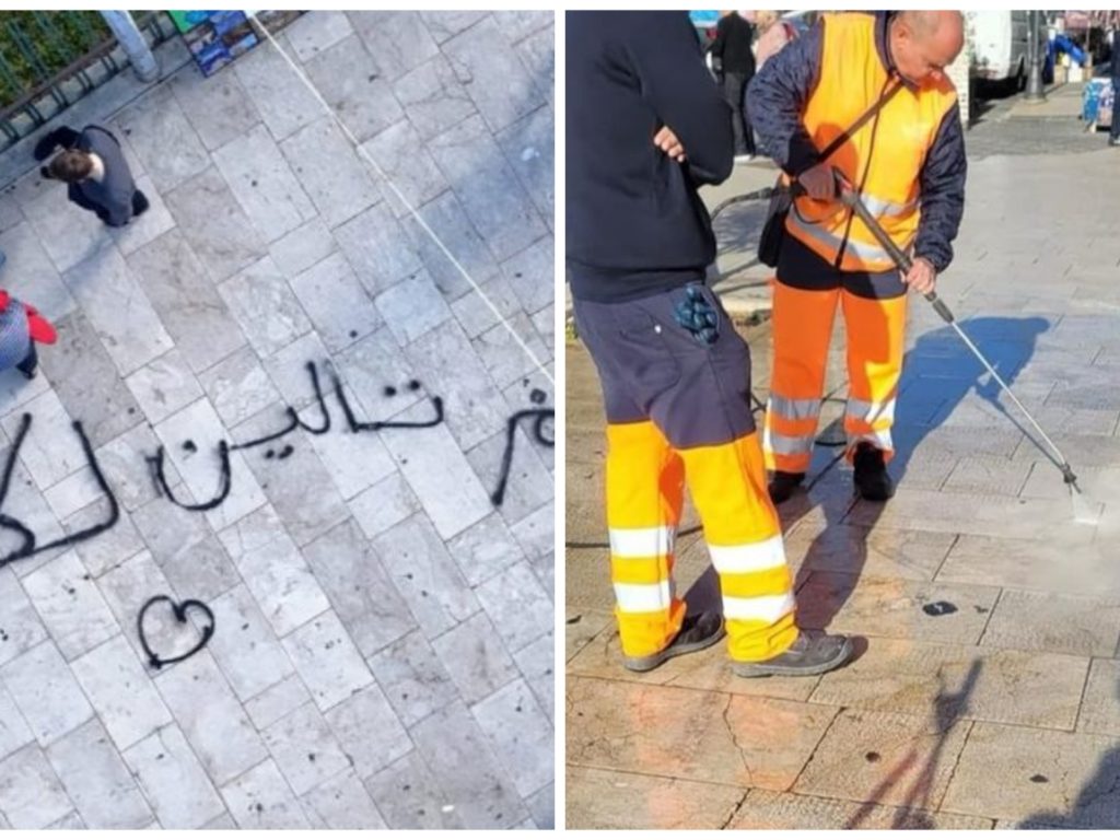 Syracuse, écriture offensante en arabe sur un monument : bienheureuse s..chia aux Italiens