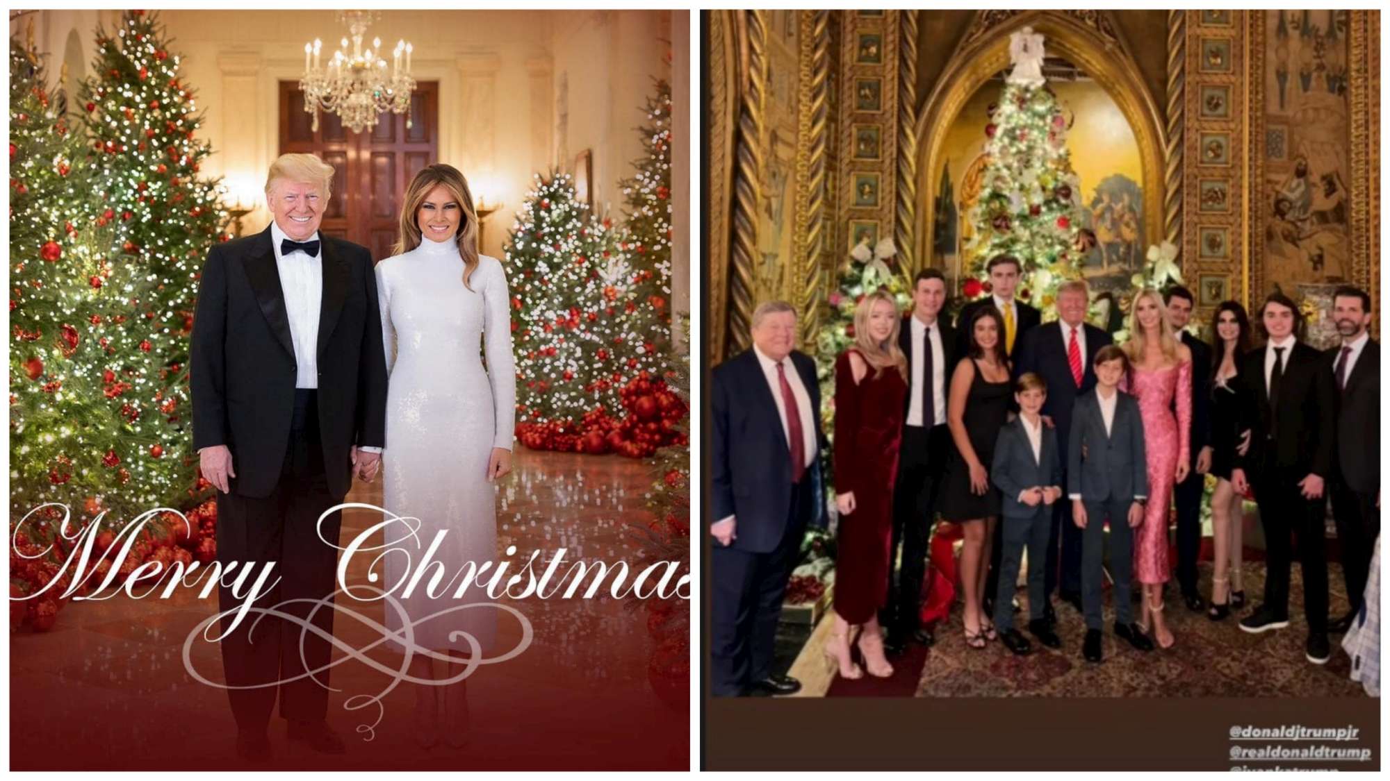 Melania Trump ausente en la foto navideña con Donald: el misterio resuelto