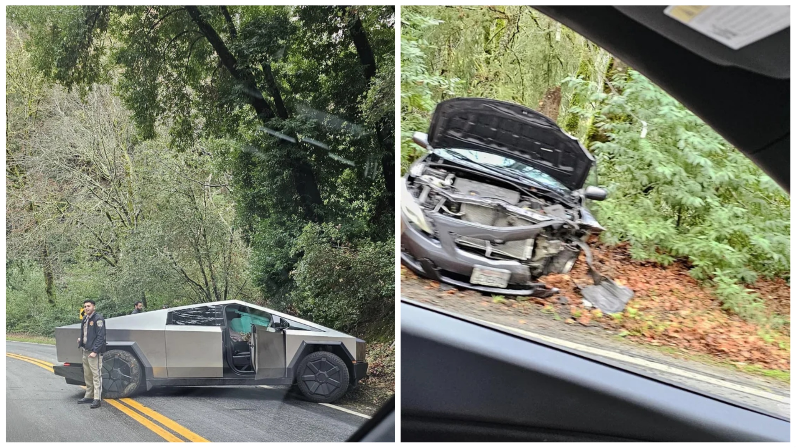 Primer accidente de un Tesla Cybertruck: derriba un Toyota