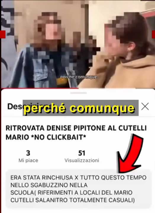 Denise Pipitone encontrada, impactante video de dos estudiantes genera controversia