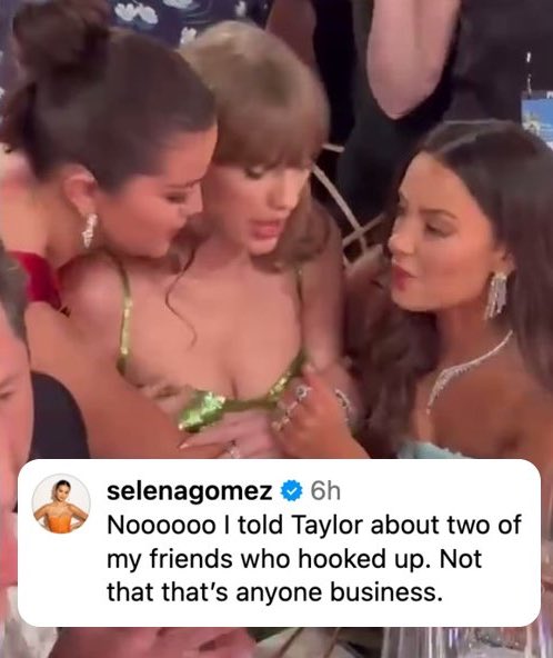 Selena Gomez verrät, was sie Taylor Swift bei den Globes ins Ohr geplatzt hat