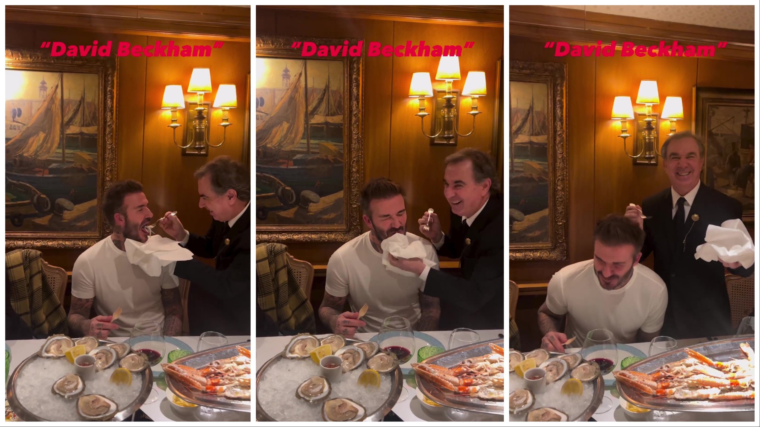 David Beckham cena moluscos raros: se alimenta, el vídeo genera discusión