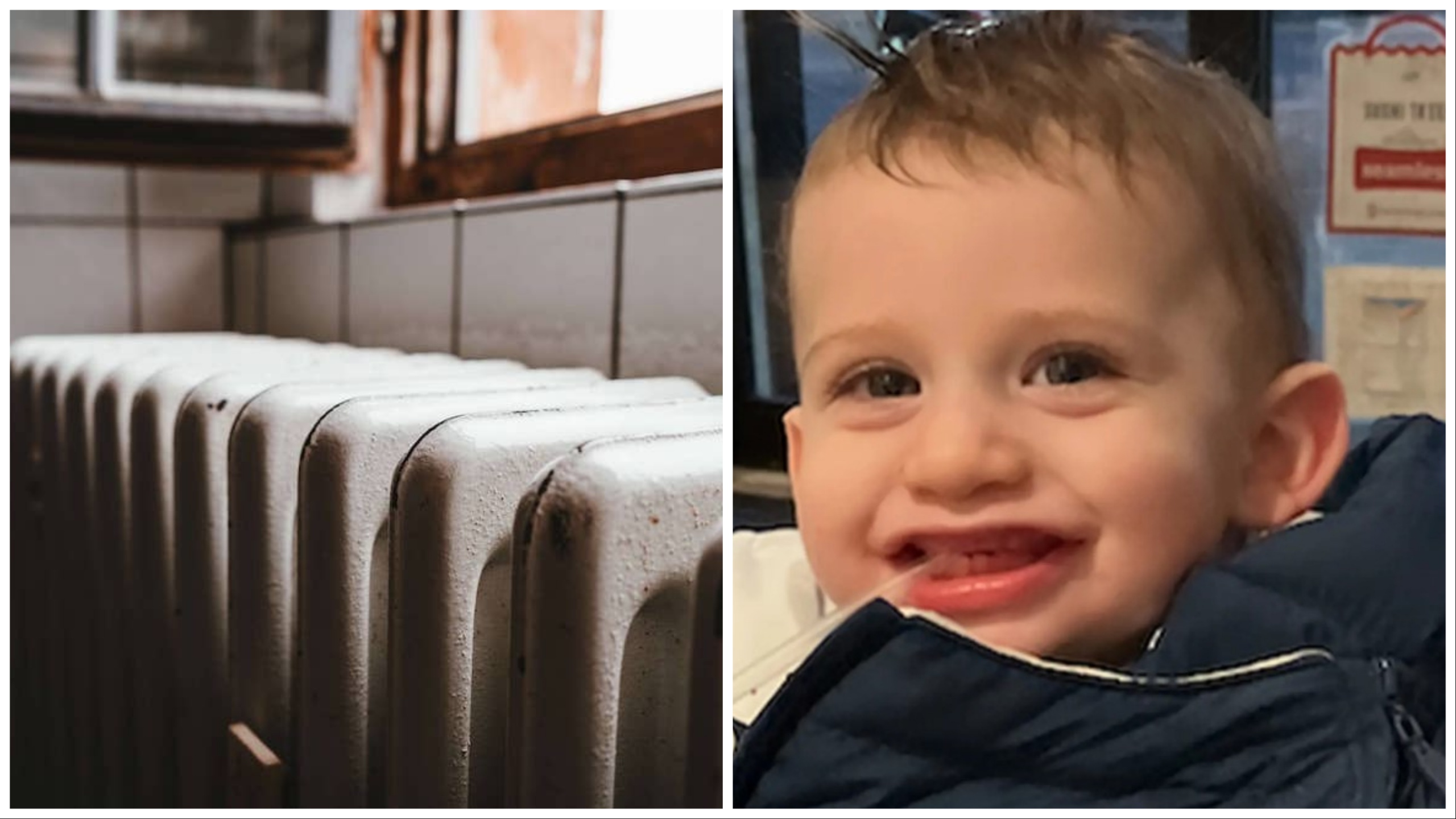 Niño quemado vivo por un radiador