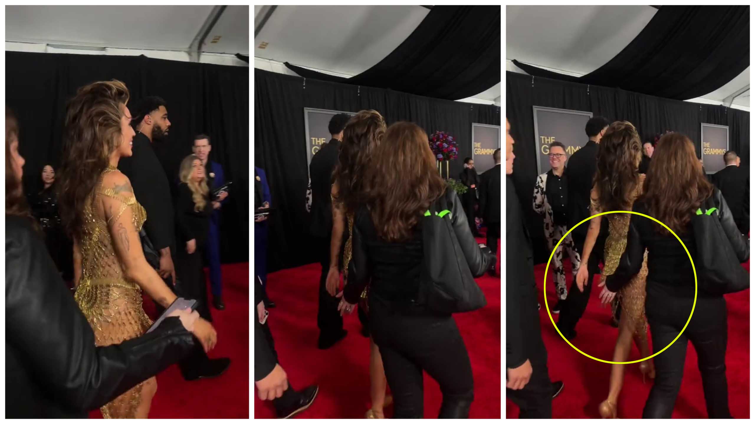 Miley Cyrus senza mutandine ai Grammy, ecco come copre il didietro con la mano