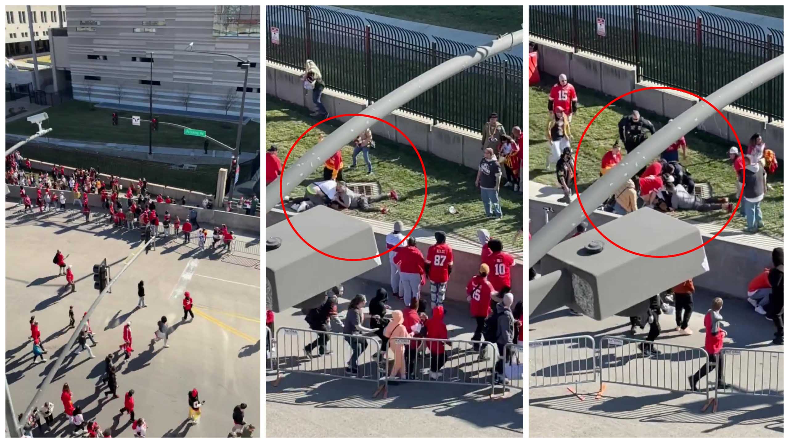 Tifosi eroi del Kansas City placcano il sospetto sparatore: il video