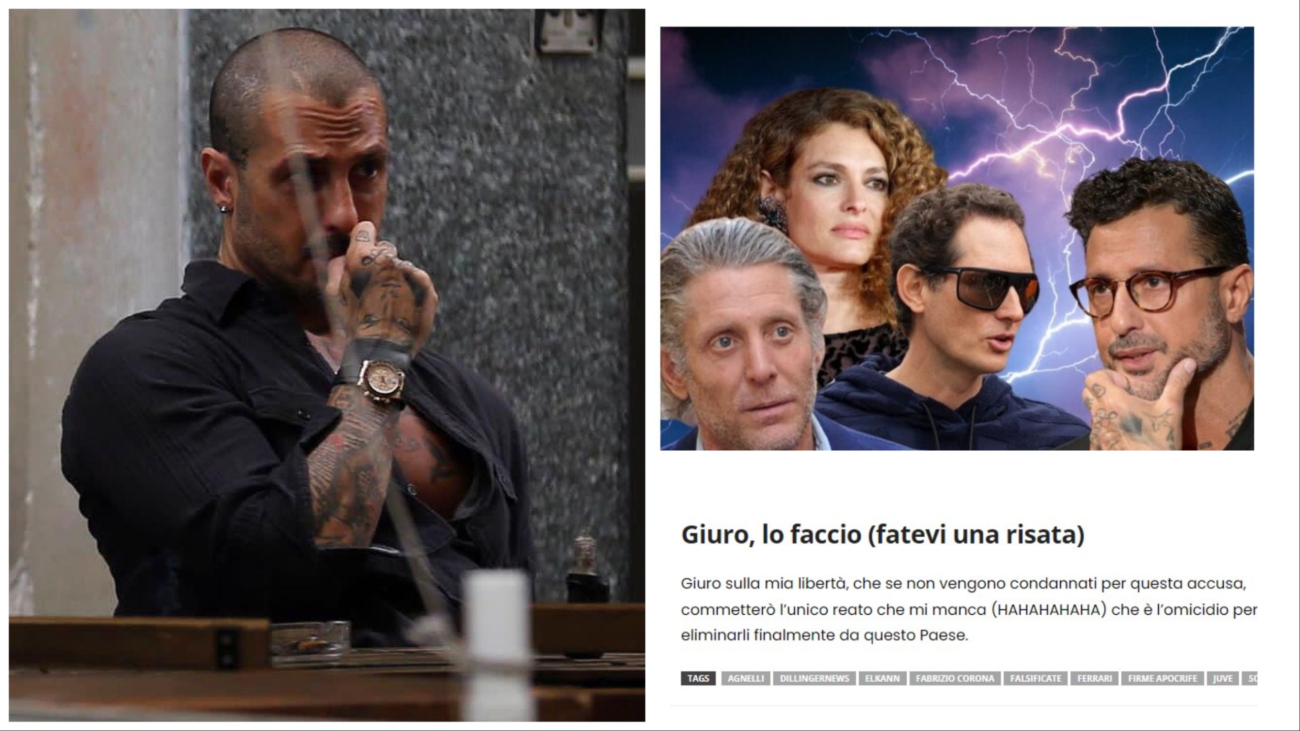 Fabrizio Corona sbrocca: "Giuro di uccidere gli Elkann"