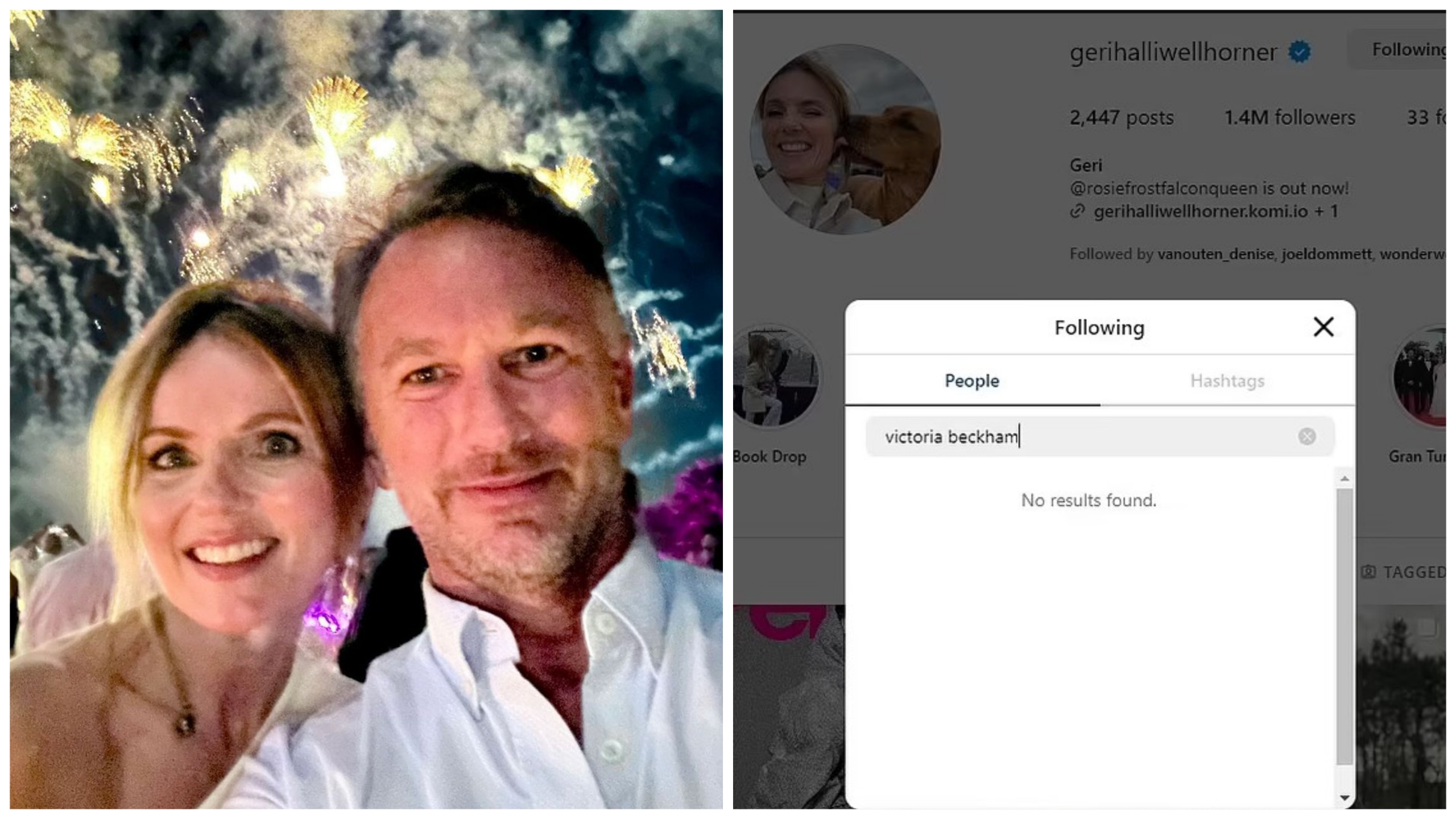 Sexgate Horner, Geri Halliwell punisce Max Verstappen e i Beckham sui social