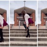 Si filma mentre sfila il perizoma prima di entrare in chiesa: il parroco si infuria