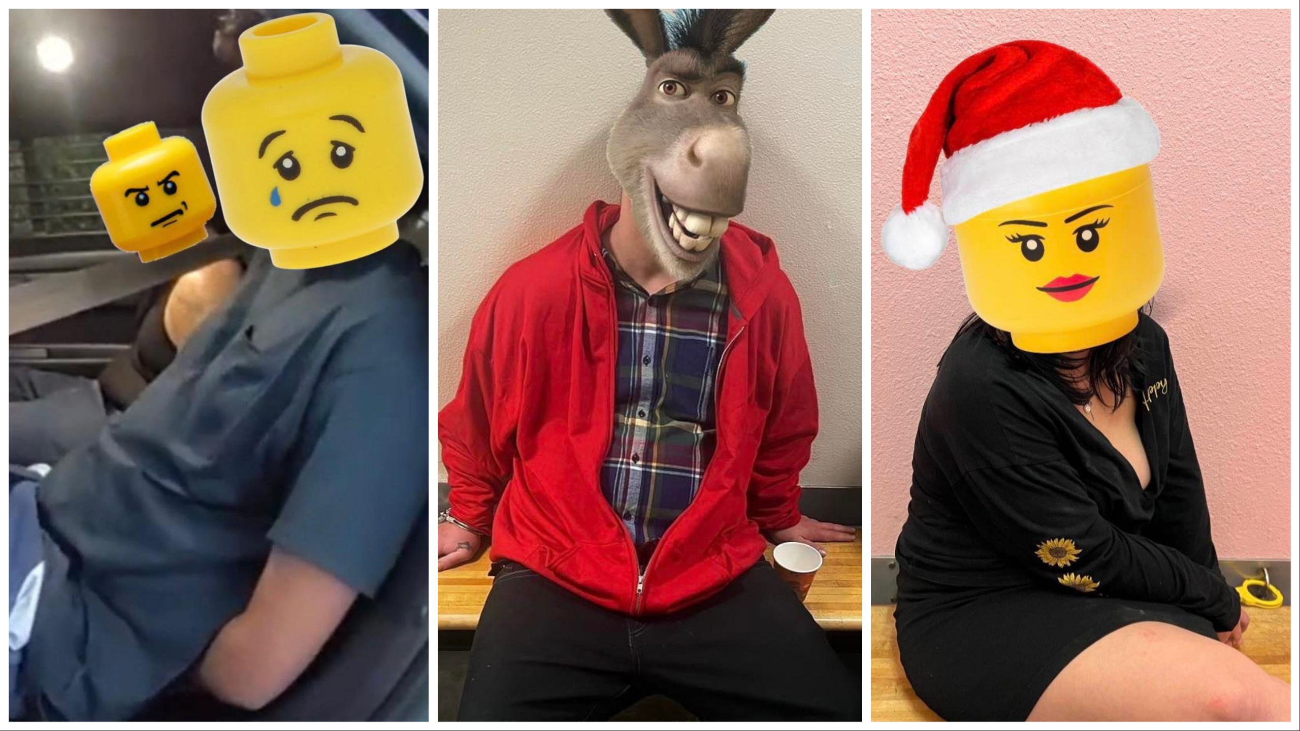 Foto degli arrestati con le facce dei Lego, così la polizia rispetta la legge