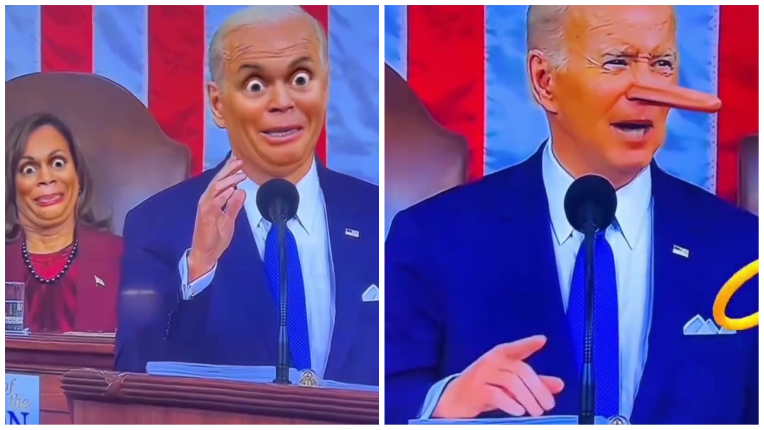 Trump ridicolizza il discorso di Biden e lo trasforma in cartone animato