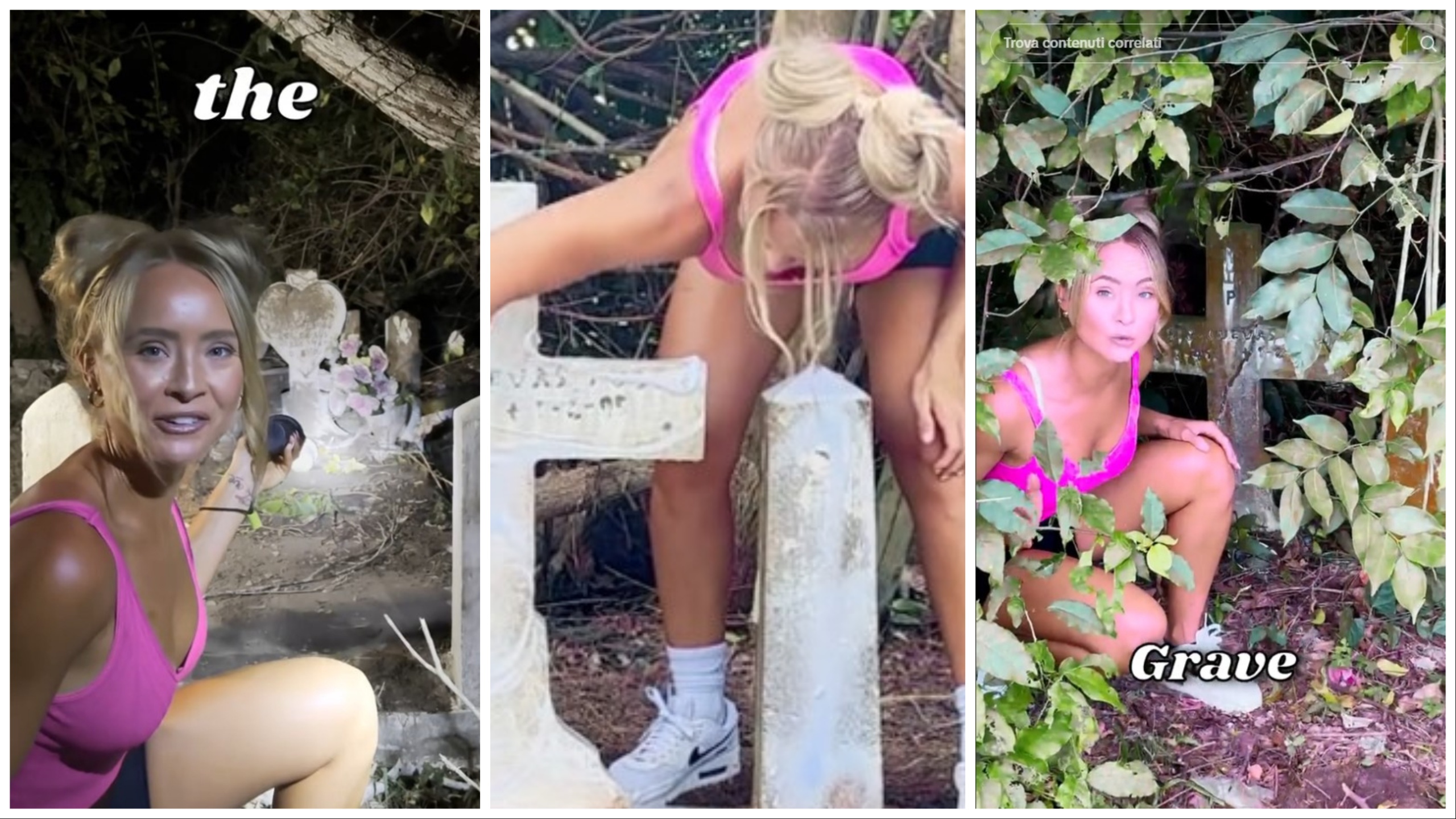 Da colf a influencer, in top e pantaloncini pulisce tombe ai cimiteri: ma è polemica