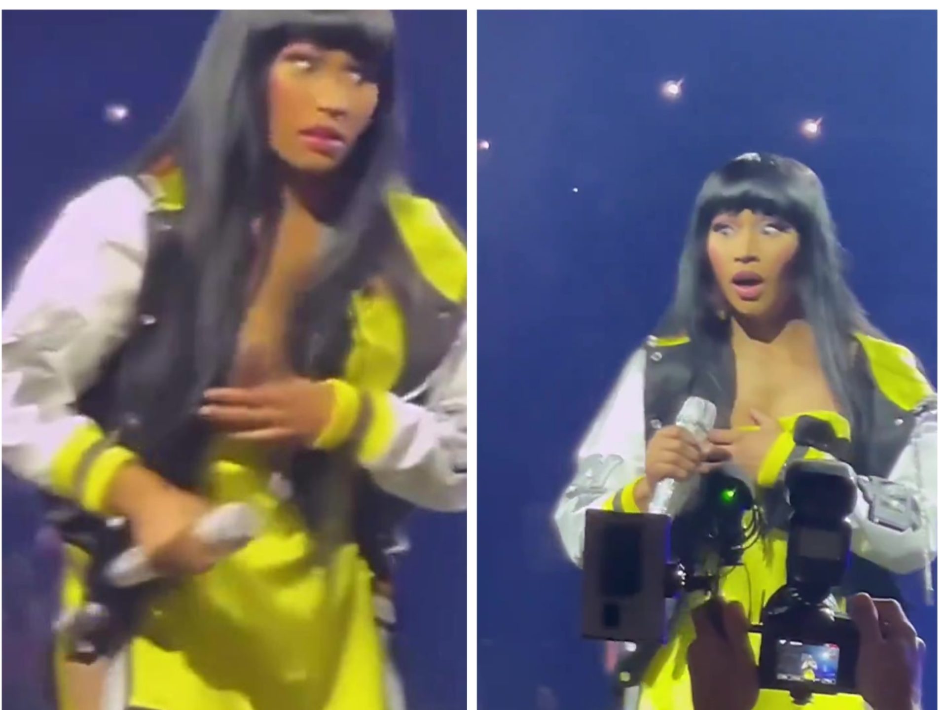 Nicki Minaj strappa il microfono a un fan e le scappa una poppa: delirio al concerto