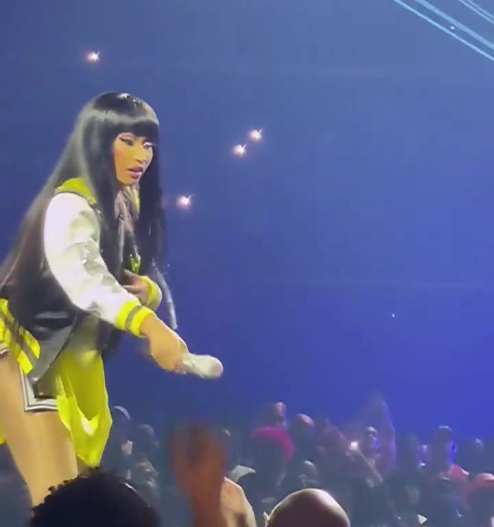 Nicki Minaj strappa il microfono a un fan e le scappa una poppa: delirio al concerto