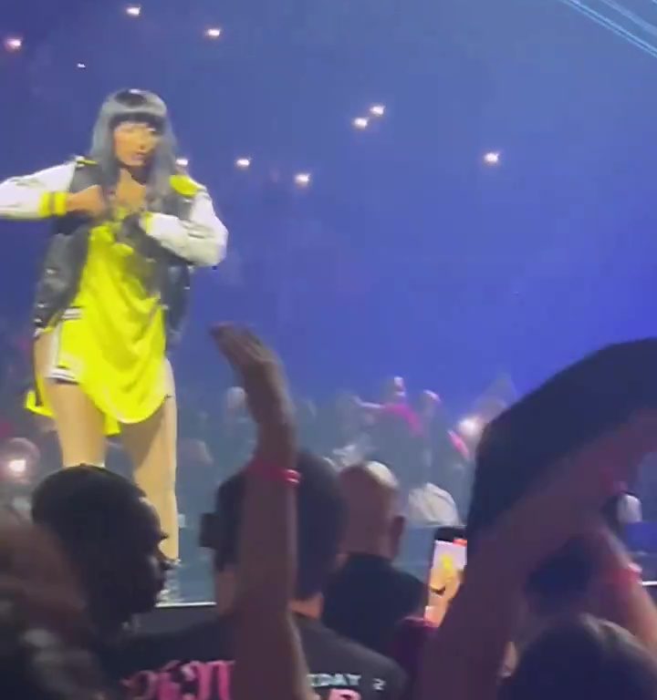 Nicki Minaj strappa il microfono a un fan e le scappa una poppa: delirio al concerto