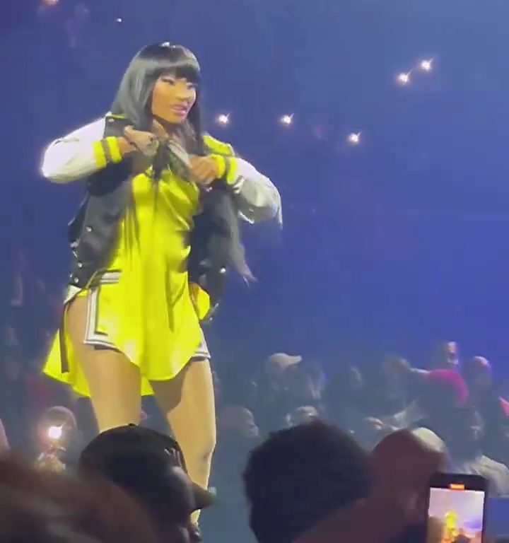 Nicki Minaj strappa il microfono a un fan e le scappa una poppa: delirio al concerto