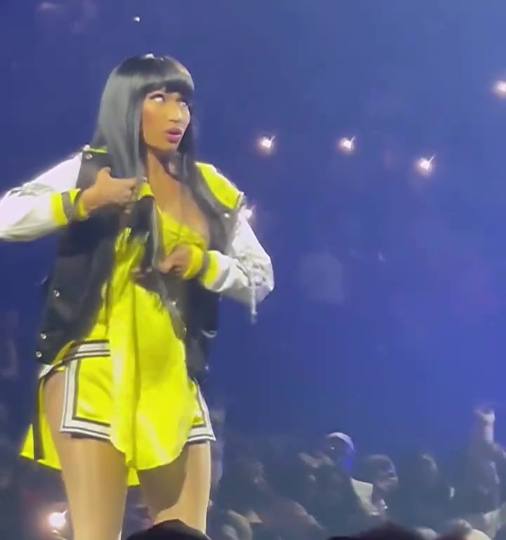 Nicki Minaj strappa il microfono a un fan e le scappa una poppa: delirio al concerto