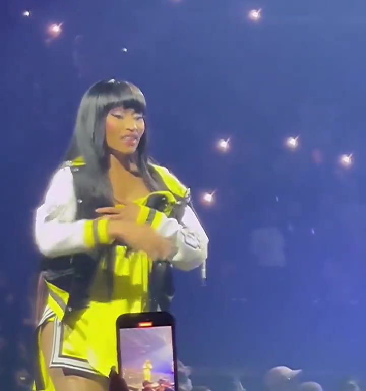 Nicki Minaj strappa il microfono a un fan e le scappa una poppa: delirio al concerto