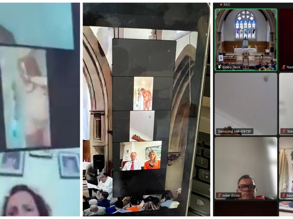 Nue à l'église alors qu'elle assistait aux funérailles via une vidéo embarrassante sur zoom