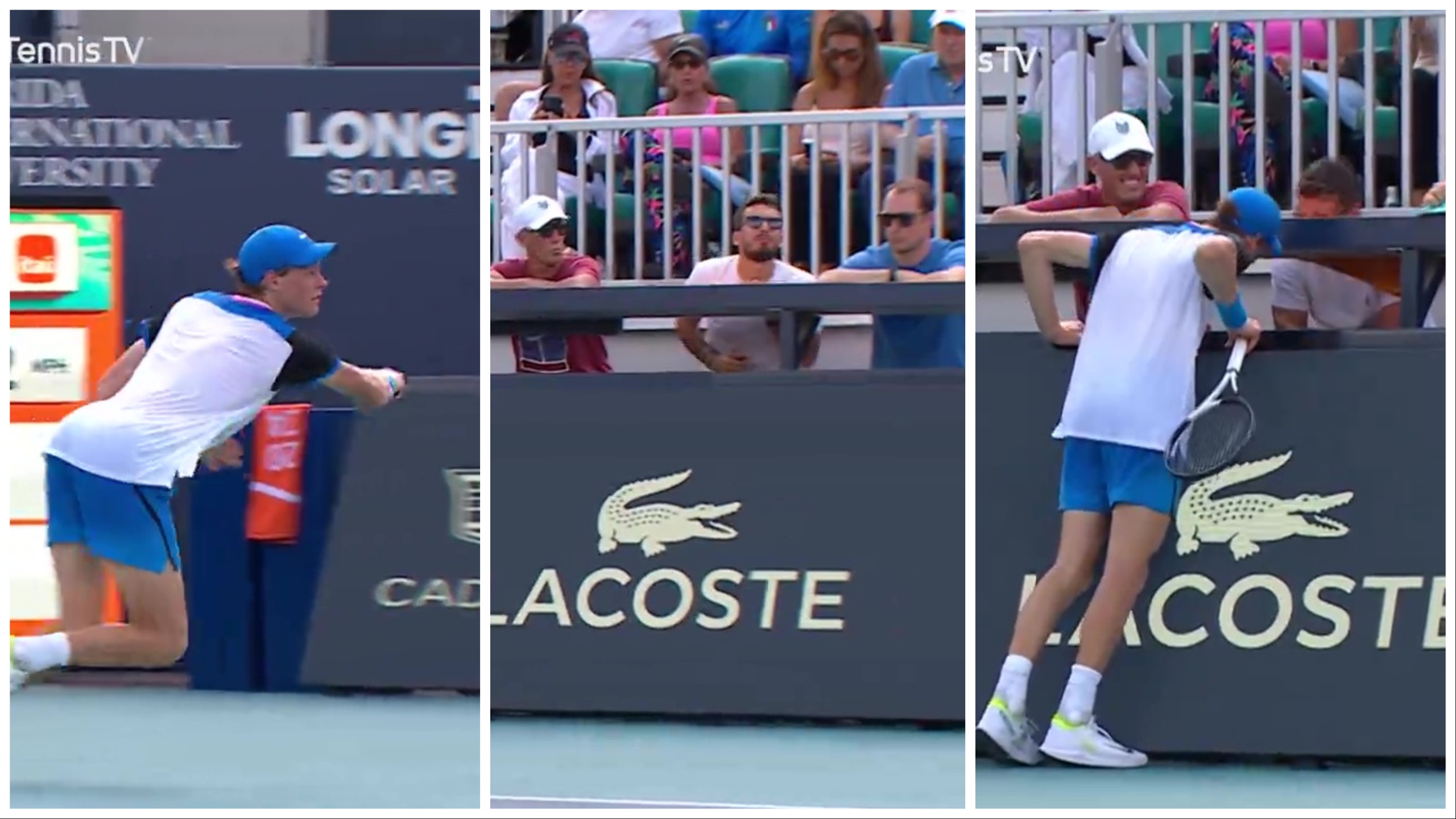 Sinner castra con una racchettata il suo fisioterapista l'esilarante scena