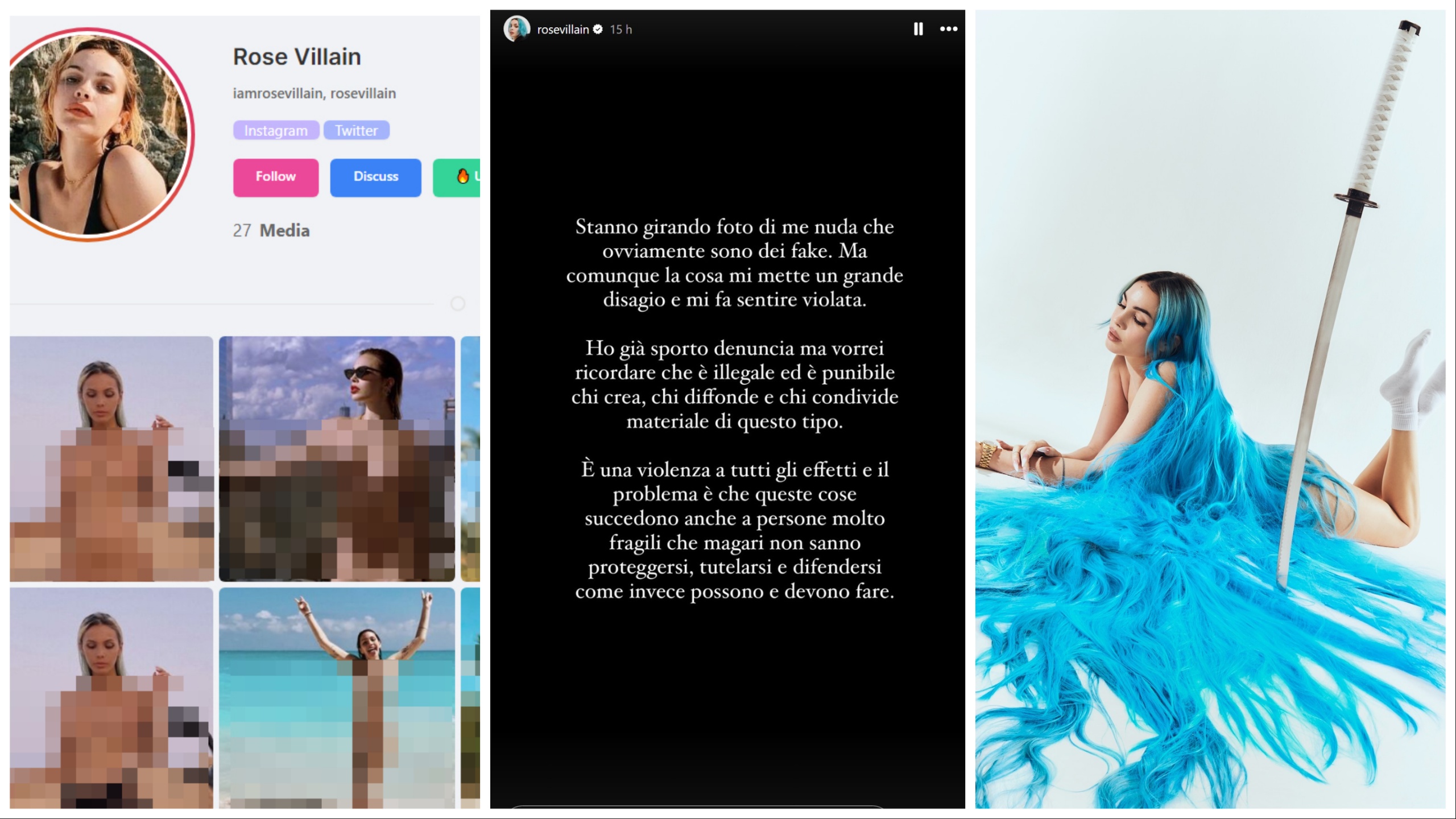 Ecco i deep fake che fanno infuriare Rose Villain E' violenza