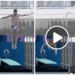 La disastrosa esibizione del tuffatore olimpionico davanti a Macron: video imbarazzante