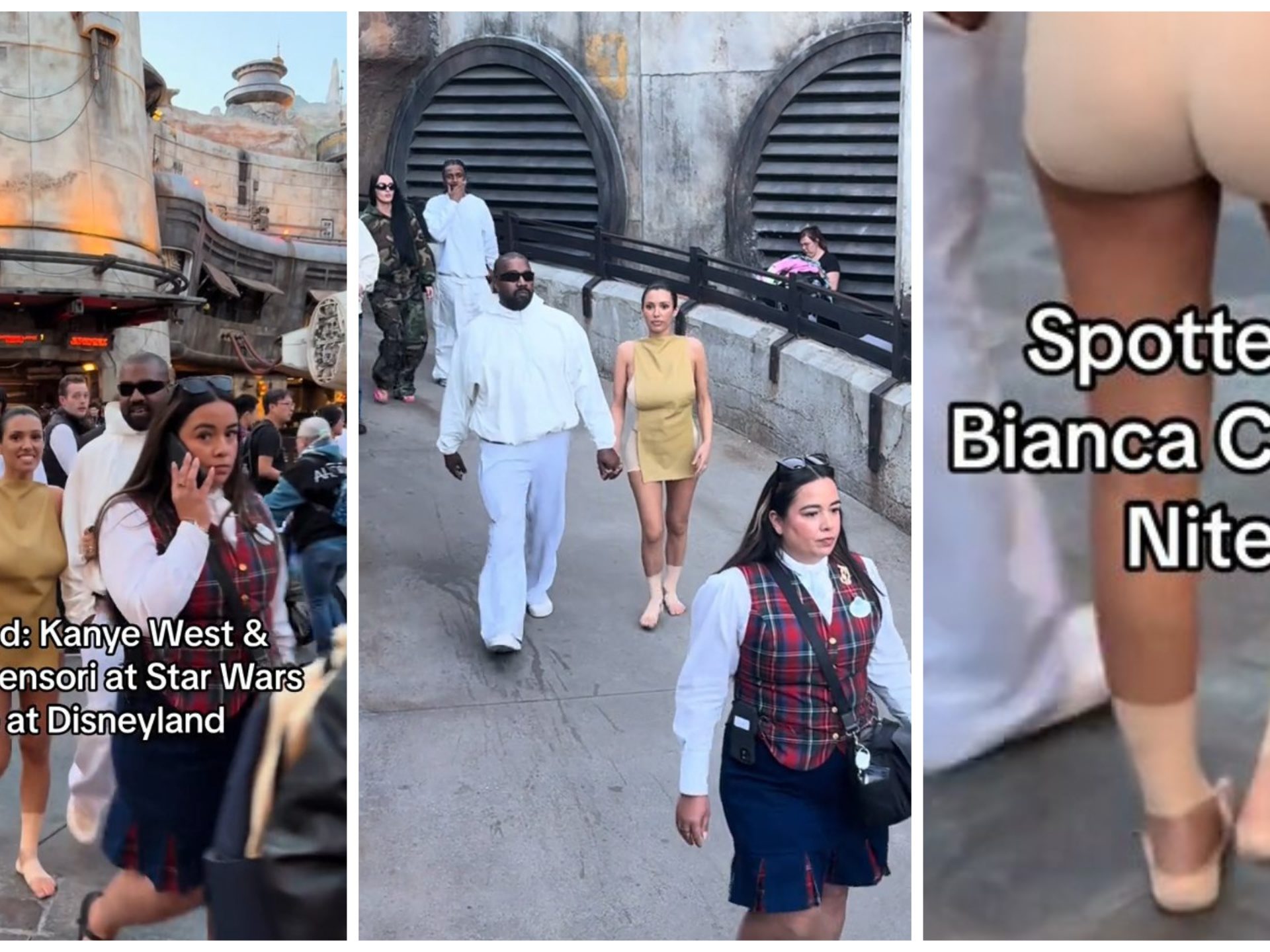 Bianca Censori censurée à Disneyland avec un "bavoir" pour couvrir ses seins