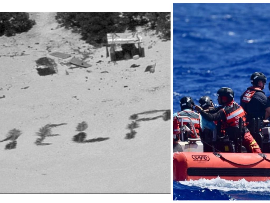 Naufraghi su isola deserta, si salvano scrivendo "aiuto" con le palme