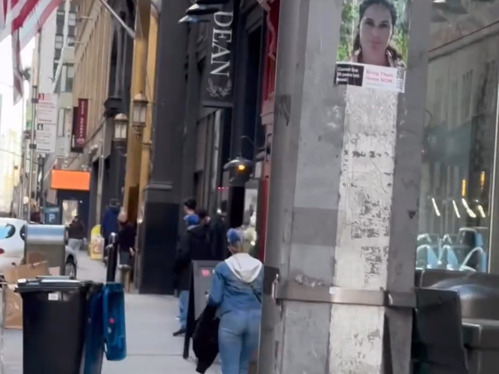 Peur à New York, une voiture grimpe sur le trottoir et poursuit un piéton vidéo