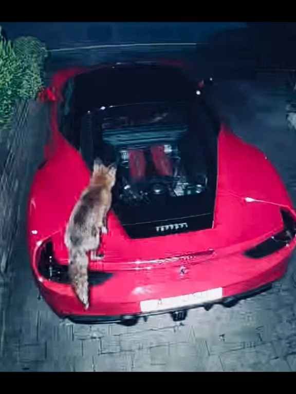 Volpe confunde un Ferrari con un inodoro y hace caca en el motor en el vídeo