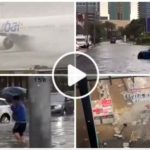 Katastrophe in Dubai, Überschwemmung in der Stadt nach einem Megasturm