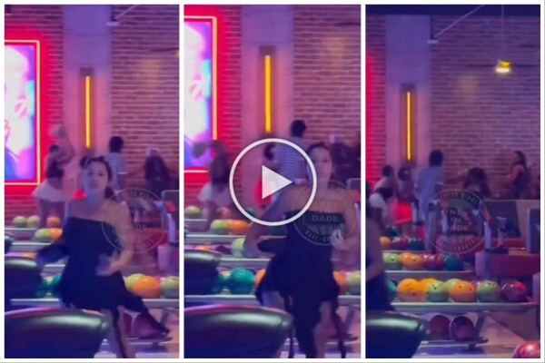 Bagarre au bowling, femme frappée à la tête avec une balle vidéo