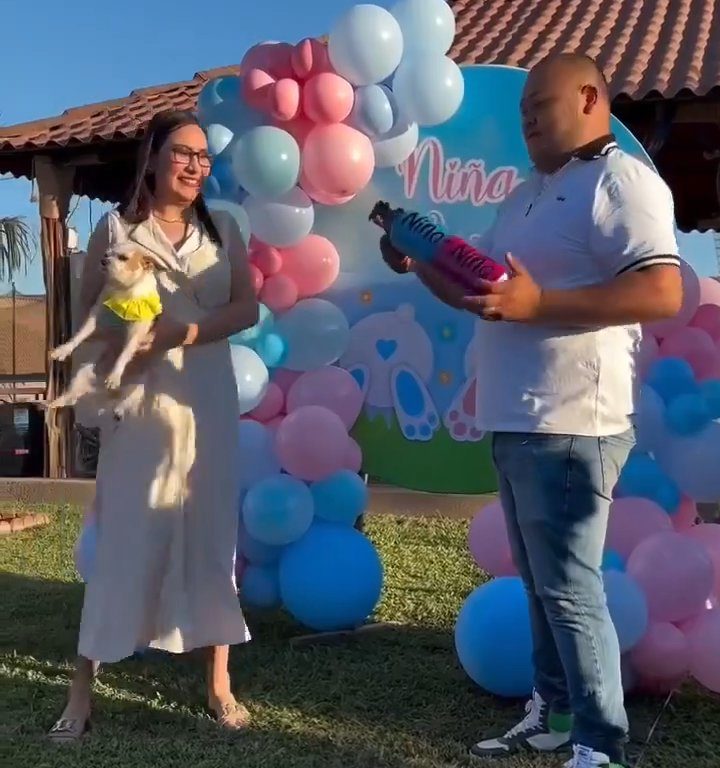 Esulta durante gender reveal e scaglia il cane nel giardino: polemica