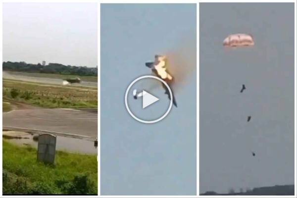 El piloto falla un truco y hace rebotar el avión en la pista y destruye el impactante video