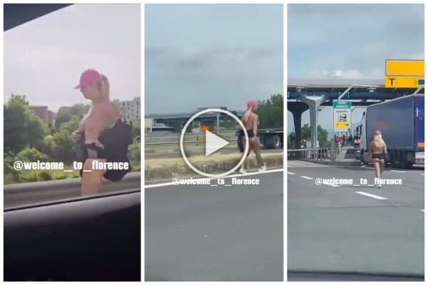 Chica desnuda en la autopista Florencia-Pisa: frenesí en las redes sociales