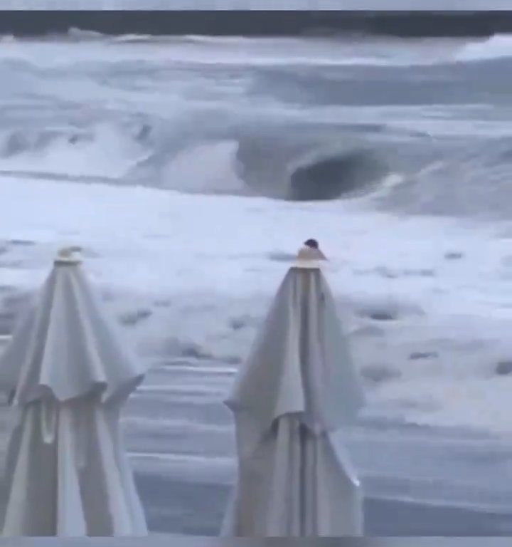 Besa a su novio en la playa, una ola monstruosa la mata: video viral